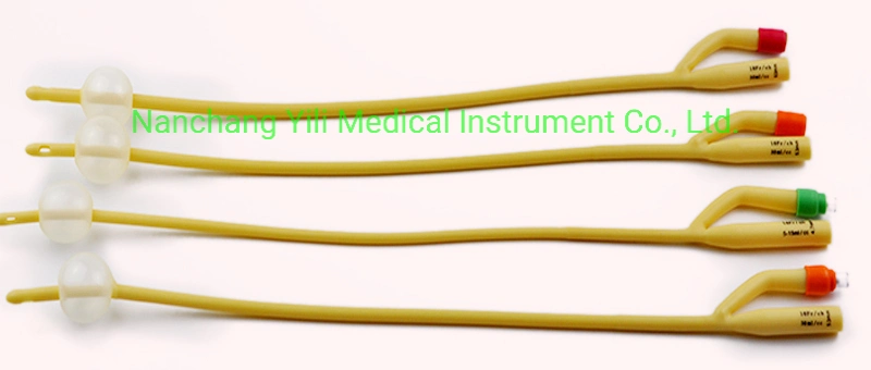 Medical Disposable Indwelling Urinary Catheter 2 Way Foley Catheter Fr06 to Fr30
